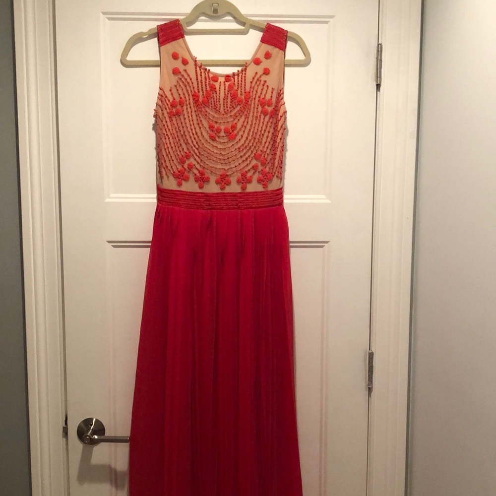 Ruby Red Maxi Dress by Rina Dhaka for Anthropologie, size 0